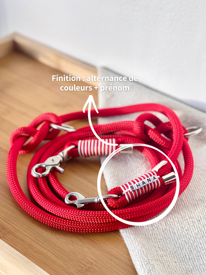 Laisse multiposition en nylon personnalisée